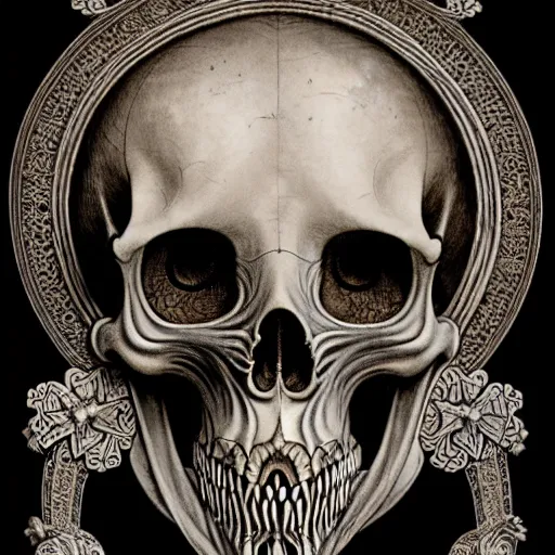 Image similar to art forms of nature by ernst haeckel, memento mori by arthur rackham, ornate antique porcelain beautiful skull mask, ultrasharp, photorealistic, hyperdetailed, octane render, polished, art nouveau, neo - gothic, gothic, intricate ornamental organic filigree, art nouveau botanicals, art forms of nature by ernst haeckel, horizontal symmetry, symbolist, visionary