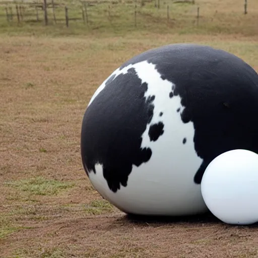 Image similar to a sphere that looks like a cow