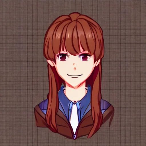 Image similar to visual novel front - facing character sprite of a red - haired teen