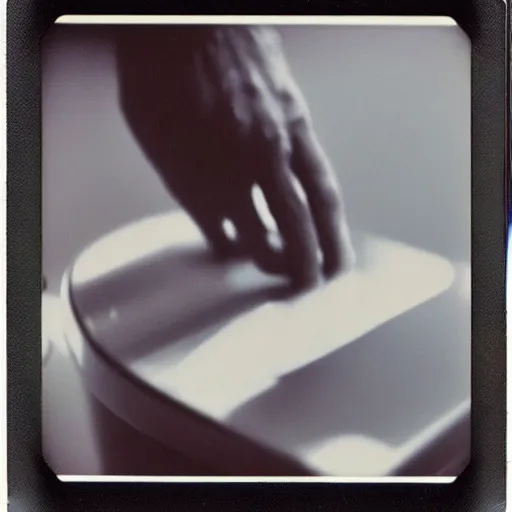 Prompt: found accidental 1990s polaroid closeup of hand