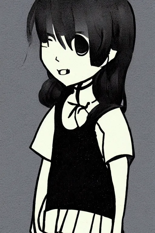 Image similar to portrait of a cute mamoru chiba style illustration of a young girl mamoru chiba style