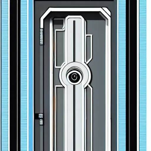 Image similar to hyper realistic art - deco sci - fi door