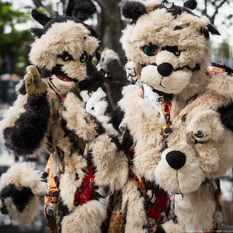 Image similar to extremely detailed photoshoot of the best made japanese fursuit 1 6 k raw format nikon 6 0 mm f 2. 8