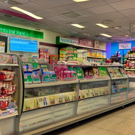 Image similar to Vision working as a 7/11 cashier, wide wide shot, very detailed, hdr photograph, beautiful lighting