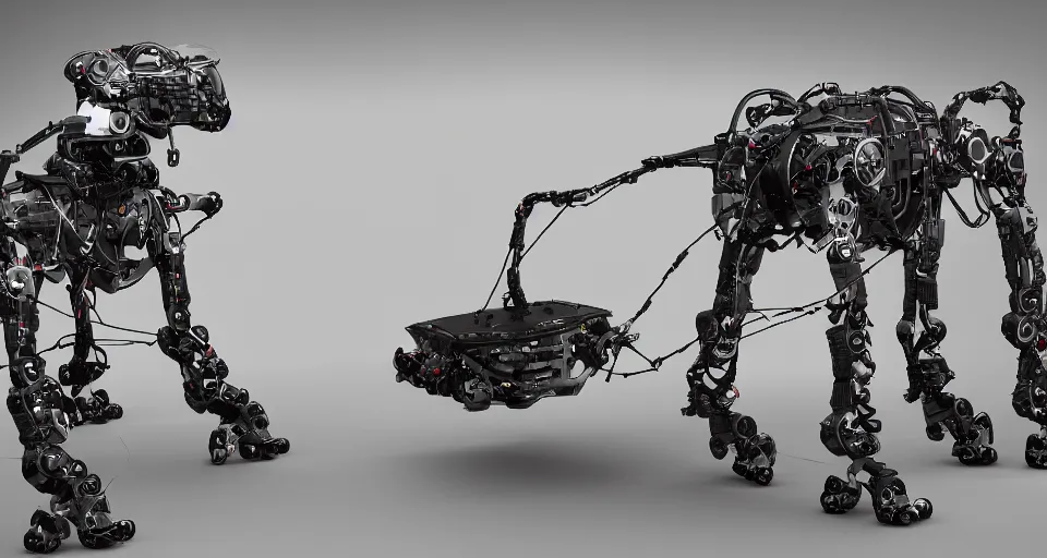 Image similar to boston dynamics bigdog high resolution intricated details