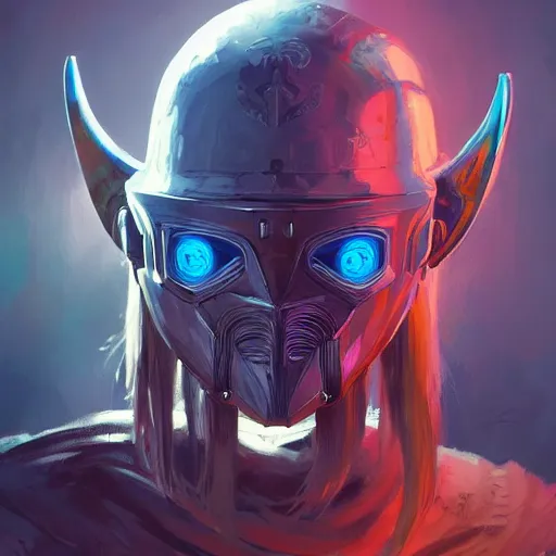 Image similar to cyberpunk viking helmet mask warrior goddess robot ninja fantasy, art gta 5 cover, official fanart behance hd artstation by jesper ejsing, by rhads, makoto shinkai and lois van baarle, ilya kuvshinov, ossdraws