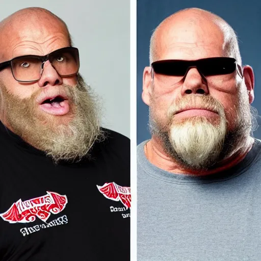 Prompt: Paul Teutul senior becoming a walrus from American Chopper