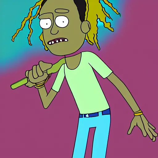 Image similar to chief keef in rick and morty digital art 4 k the detailed super realistic