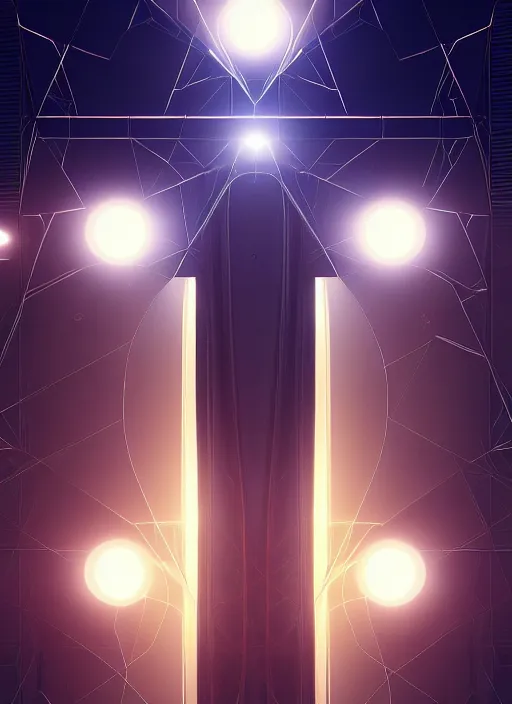 Prompt: symmetry product render poster timetravel scifi glowing lights intricate elegant highly detailed artstation concept art smooth