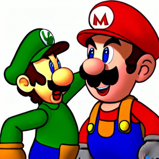 Prompt: mario screaming at luigi for hitting on princess peach