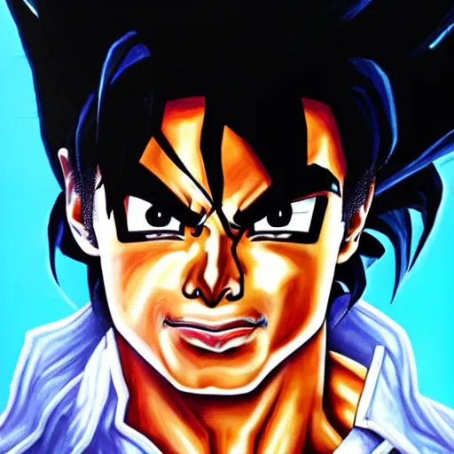 Image similar to ultra realistic portrait painting of michael jackson as super saiyan goku, art by akira toriyama, 4 k, dragon ball artstyle, cel shaded, highly detailed, epic lighting