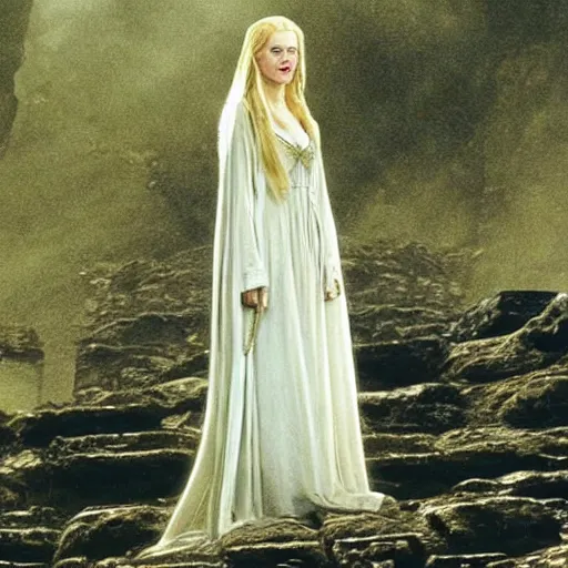 Prompt: nicole kidman as galadriel in the lord of the rings