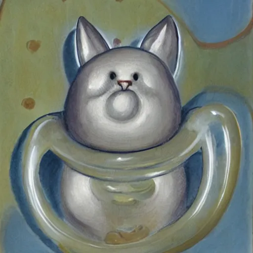 Image similar to a gelatinous cat, high detail