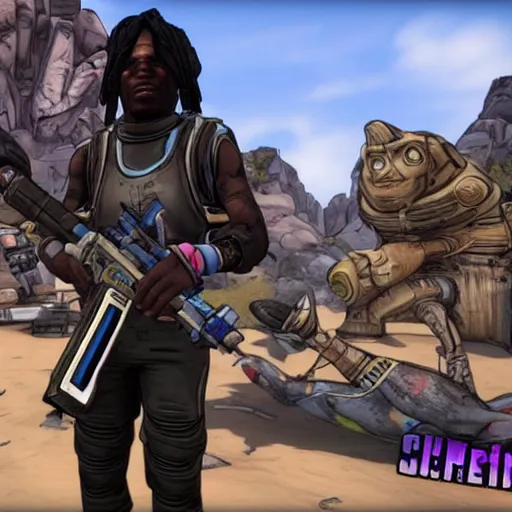 Image similar to Chief Keef in borderlands 2 very detailed 4K quality super realistic