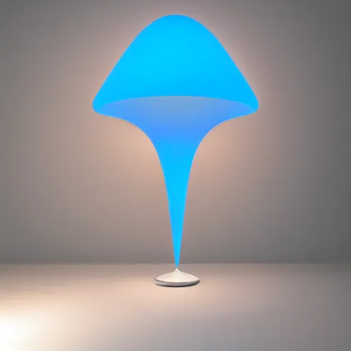 Prompt: a large modern new concept lamp blue florescent light, shape inspired by the woman body, placed in a living room, home design magazine, pencil 3d sketch, HD resolution