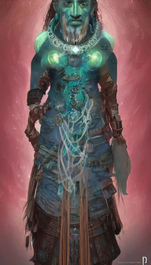 Image similar to portrait of a digital shaman, by d & d concept artists