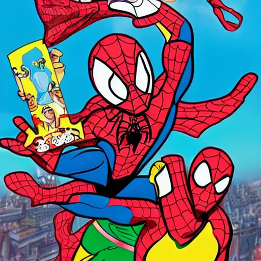 Image similar to princess spiderman, in the disney marvel style,