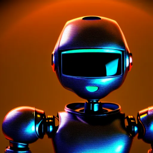 Image similar to a cute little robot. super realistic 8 k render of a dark hooded powerful elegant, cinematic composition