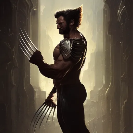 Prompt: portrait of Wolverine, Ablation Armor, amazing splashscreen artwork, splash art, head slightly tilted, natural light, elegant, intricate, fantasy, atmospheric lighting, cinematic, matte painting, by Greg rutkowski