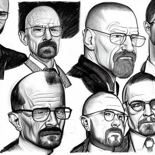 Image similar to walter white character sketches