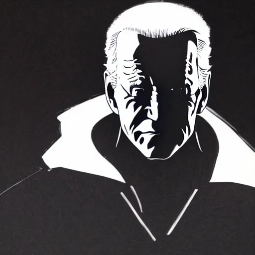 Image similar to Joe Biden looking sinister, by Tsutomu Nihei, highly detailed