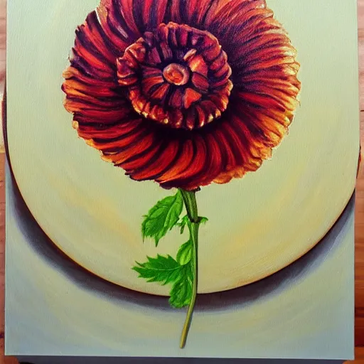 Image similar to a flower made of apple pie, highly detailed oil painting