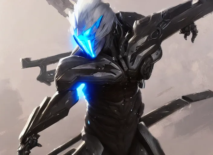 Image similar to raiden from metal gear rising revengeance by greg rutkowski