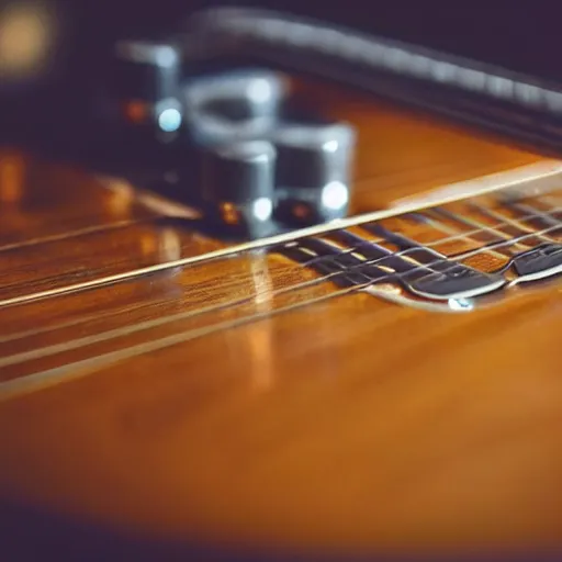 Image similar to a closeup photo of a headstock of a guitar