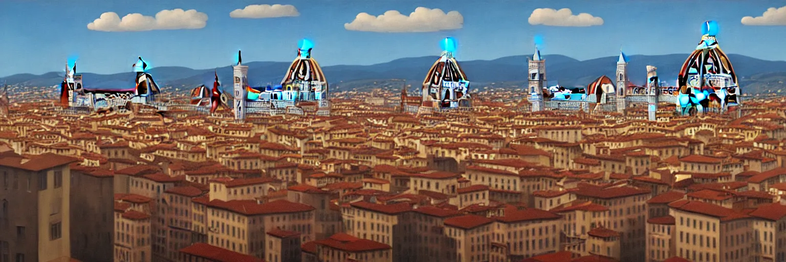 Image similar to florence cityscape oil painting magritte