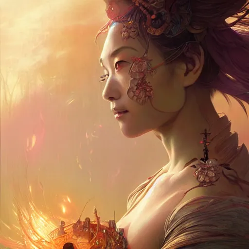 Image similar to asian earth elemental goddess, slice of life, highly detailed, digital painting, artstation, concept art, sharp focus, illustration, cinematic lighting, art by artgerm and greg rutkowski and alphonse mucha