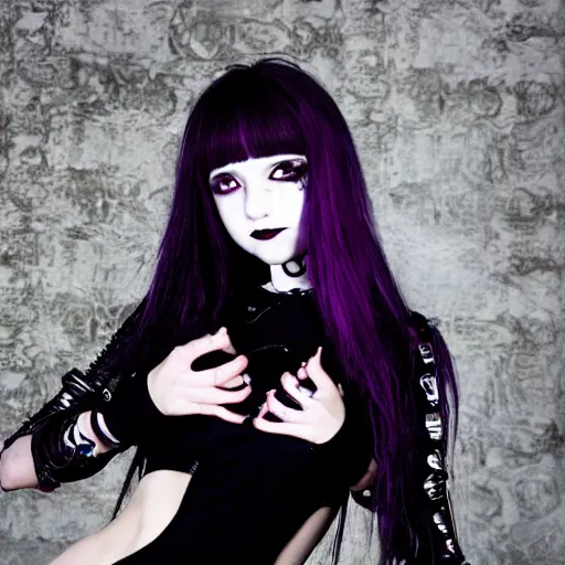 Prompt: photo of young cute goth girl, punk, hyper detailed h - 1 0 2 4 w - 1 0 2 4