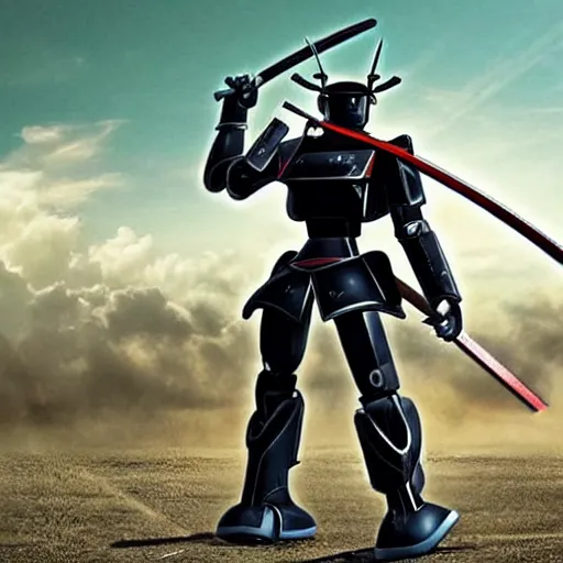 Image similar to samurai robot with a katana, epic, cinematic, award winning