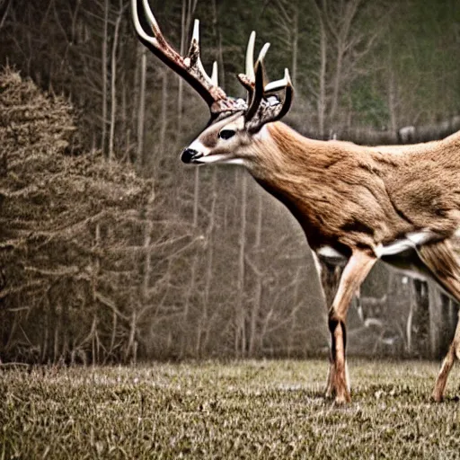 Image similar to a rocket launcher deer animal beast, huge, powerful, scary, anger, rage, canon eos c 3 0 0, ƒ 1. 8, 3 5 mm