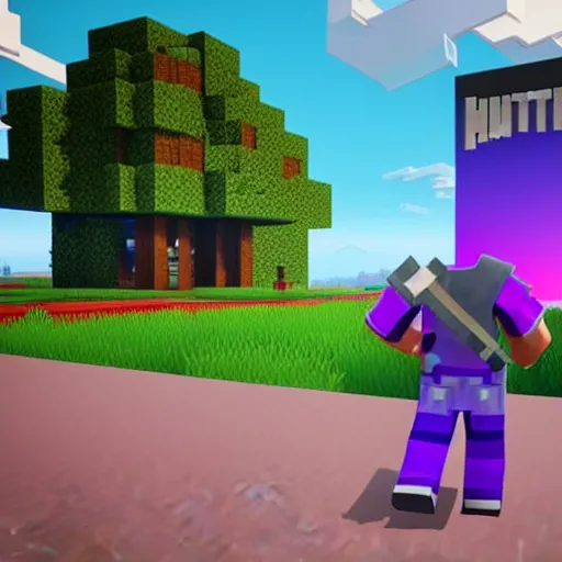 Image similar to fortnite minecraft