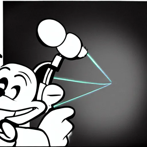 Image similar to “portrait of a cartoon animal, Disney style, pointing a laser gun at the camera”