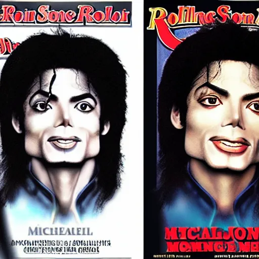 Image similar to genetic combination of michael jackson and paul mccartney on the cover of rolling stone magazine, dynamic lighting, ultra detailed