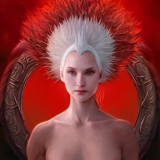 Image similar to portrait of a norse moon goddess, sonic the hedgehog, red trees background, with white skin, intricate, elegant, highly detailed, digital painting, artstation, concept art, smooth, sharp focus, illustration, art by artgerm and greg rutkowski and alphonse mucha and william - adolphe bouguereau