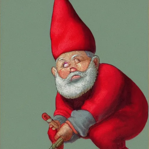 Prompt: illustration of a knome by Rien Poortvliet in the style of Rien Poortvliet