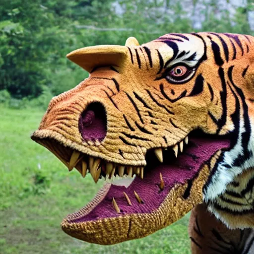 Image similar to face of a triceratops dinosaur tiger hybrid