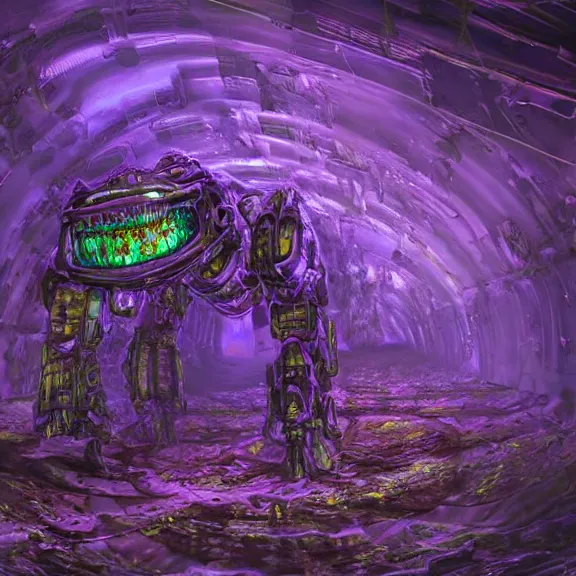 Prompt: detailed shot inside a cavernous living stomach of a giant mecha dragon, the walls purple and pulsing, slimy and hot, lots of acid pooling up on the floor, digesting a bunch humans that ended up inside, food pov, micro pov, vore, digital art, furry art, high quality, 8k 3D realistic, macro art, micro art, Furaffinity, Deviantart, Eka's Portal, G6