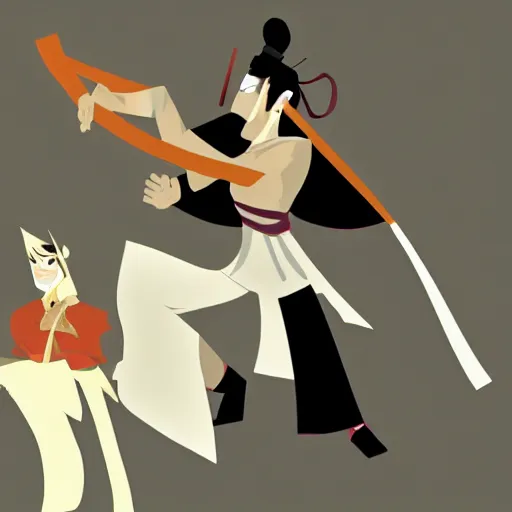 Image similar to samurai jack posing