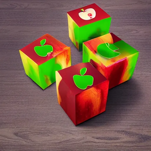 Prompt: cube apple