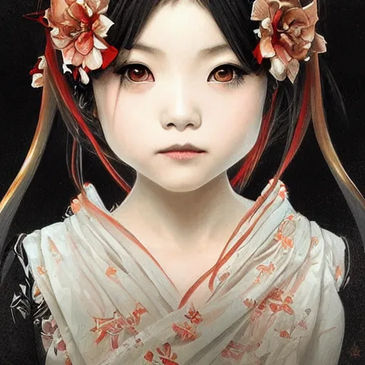 Prompt: Yui Mizuno from Babymetal, intricate, elegant, highly detailed, digital painting, artstation, character concept art, smooth, sharp focus, illustration, art by artgerm and greg rutkowski and alphonse mucha