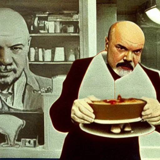 Image similar to lenin eats milkshake