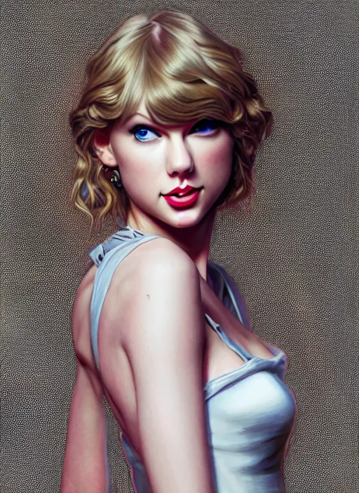 Image similar to 3 / 4 view of a portrait of taylor swift, evangelion, au naturel, hyper detailed, digital art, trending in artstation, cinematic lighting, studio quality, smooth render, frostbite 3 engine rendered, art style by klimt and nixeu and ian sprigger and wlop and krenz cushart