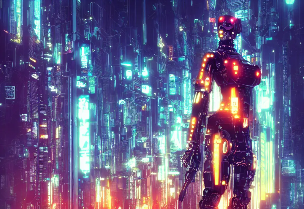 Image similar to shot of film by cyberpunk syle, human like a cyborg full body in detailed data center, character design, symmetrical, vivid color, complementary color, golden ratio, detailed, sharp lines, trending on artstation, volumetric lighting, by yoichi hatakenaka, by masamune shirow, by josan gonzales