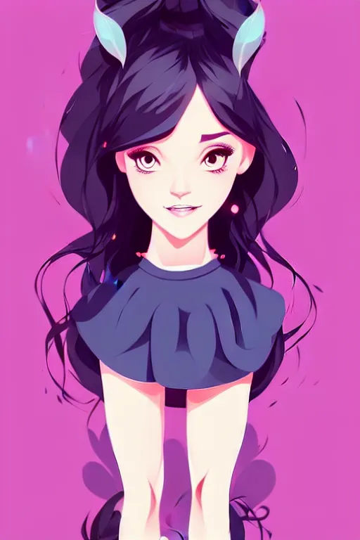 Prompt: fullbody portrait of a cute fantasy fashionable cartoon girl, clean cel shaded vector art. shutterstock. behance hd by lois van baarle, artgerm, helen huang, by makoto shinkai and ilya kuvshinov, rossdraws, illustration,