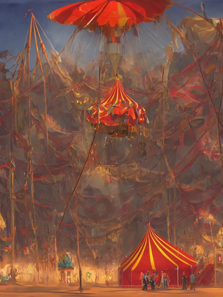 Image similar to circus tent by disney concept artists, blunt borders, rule of thirds