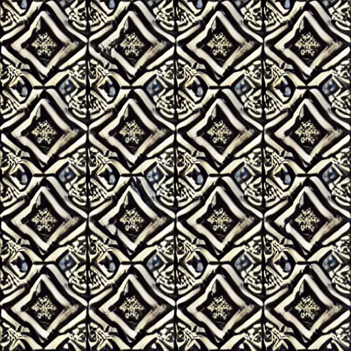 Image similar to ancient temple floor tile pattern, dark tone, seamless, repeatable, tileable, no lighting