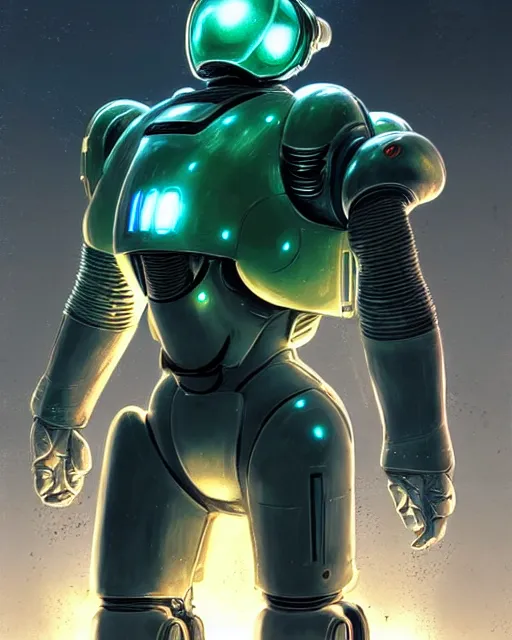 Prompt: luigi in a mech scifi suit matrix with chrome and small lights by, fantasy character portrait, ultra realistic, futuristic background by laurie greasley, concept art, intricate details, highly detailed by greg rutkowski, gaston bussiere, craig mullins, simon bisley